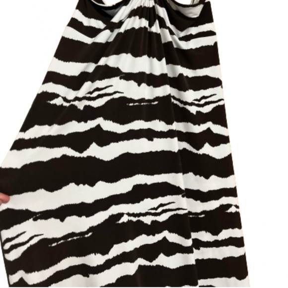 Michael Kors Women's Zebra Print Keyhole Halter Maxi Summer Dress Sz-XL - Picture 2 of 9